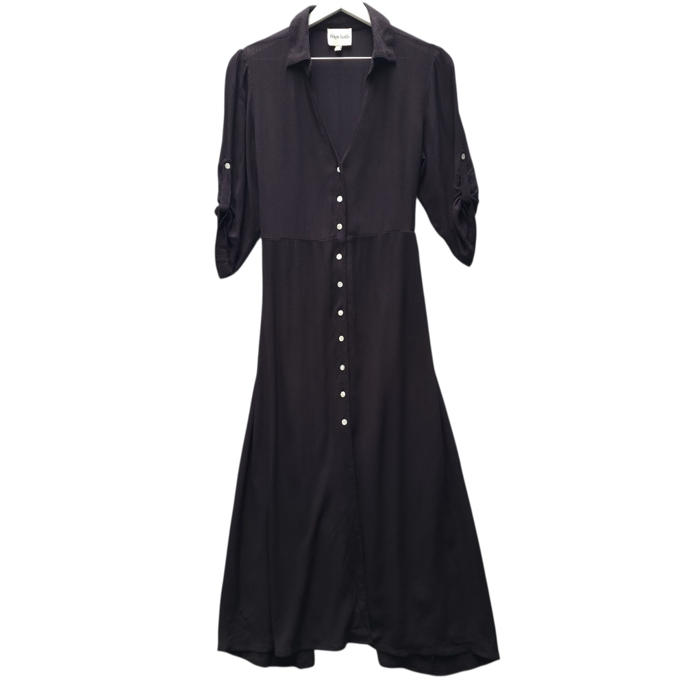 Playa Lucila Shirt Cover Up Black Midi Dress